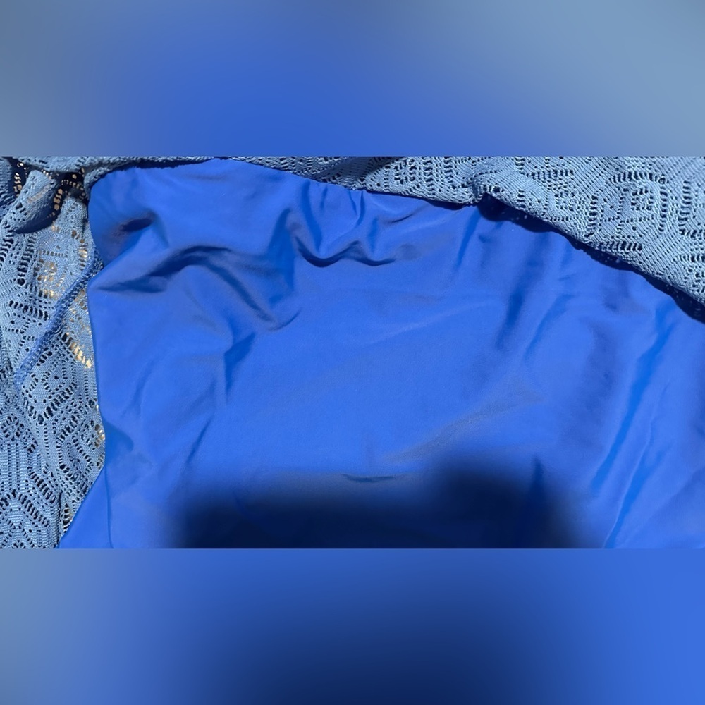Meet Curve Blue Lace Women Swim One Piece - Picture 4 of 8